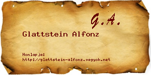 Glattstein Alfonz névjegykártya